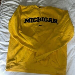 Nike Yellow Crewneck Sweater Michigan Edition